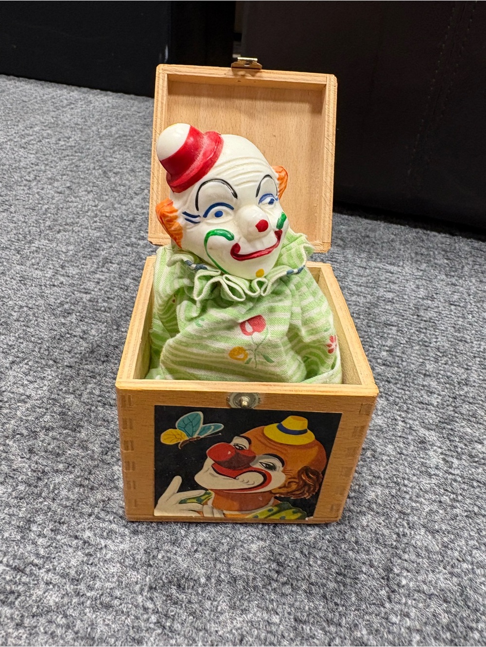 Vintage Jack-in-the-Box Clown Toy Germany 1940s or 50s